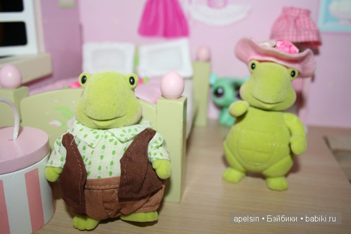 Черепашки Чистюли Li'l Woodzeez для кукольного домика - флокированные игрушки