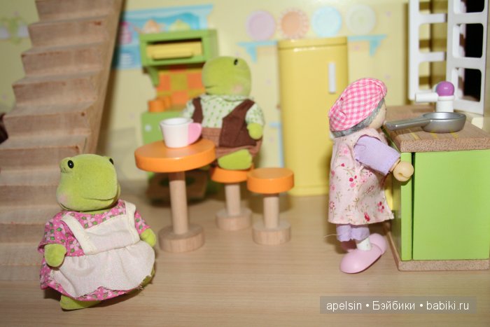 Черепашки Чистюли Li'l Woodzeez для кукольного домика - флокированные игрушки