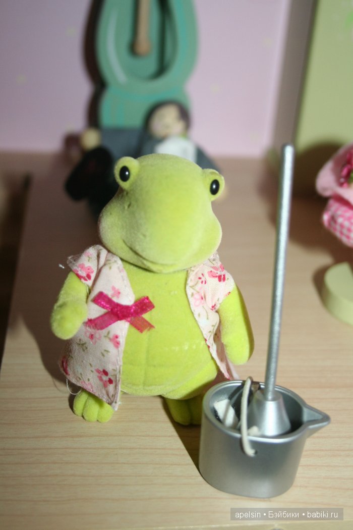 Черепашки Чистюли Li'l Woodzeez для кукольного домика - флокированные игрушки