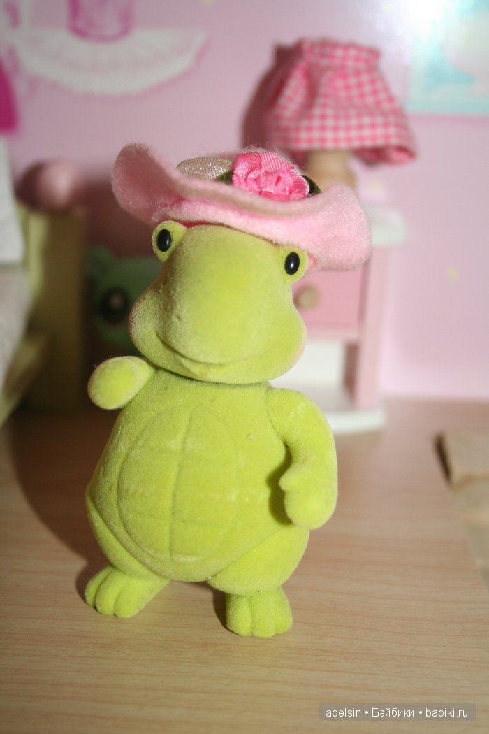 Черепашки Чистюли Li'l Woodzeez для кукольного домика - флокированные игрушки
