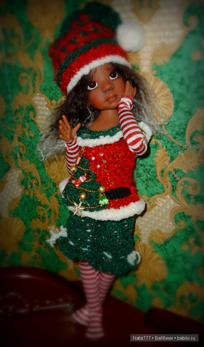 Новогодний наряд для шарнирных кукол Kaye Wiggs (фото 3)