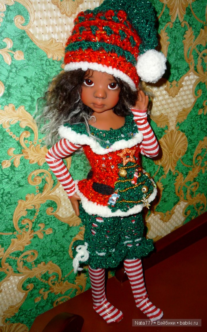 Новогодний наряд для шарнирных кукол Kaye Wiggs (фото 4)