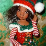 Новогодний наряд для шарнирных кукол Kaye Wiggs