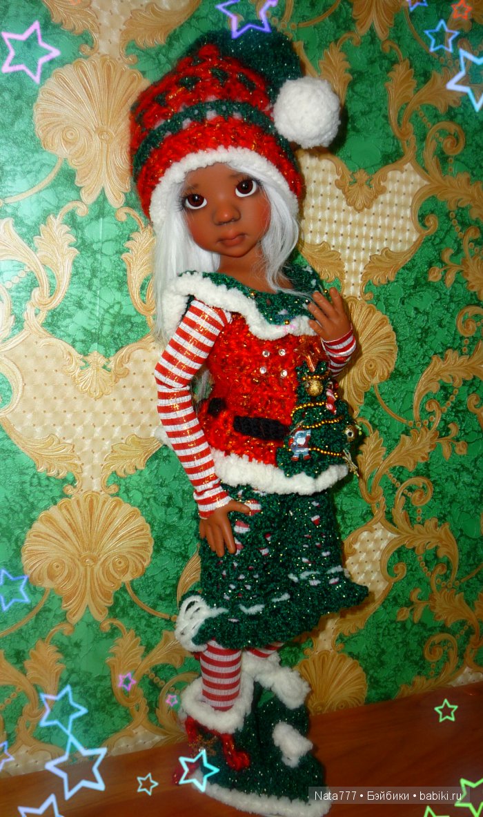 Новогодний наряд для шарнирных кукол Kaye Wiggs часть 2 (фото 3)