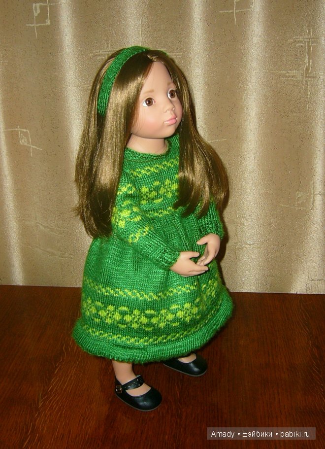 Зеленое платье с орнаментом для малышки Готс (фото 5)