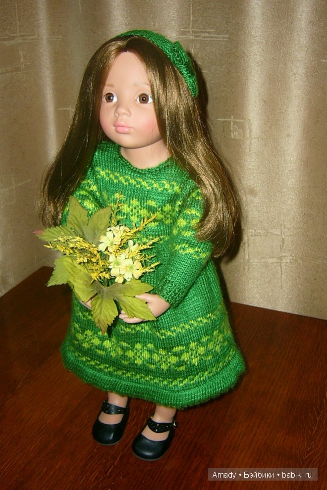 Зеленое платье с орнаментом для малышки Готс