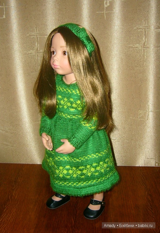 Зеленое платье с орнаментом для малышки Готс (фото 3)