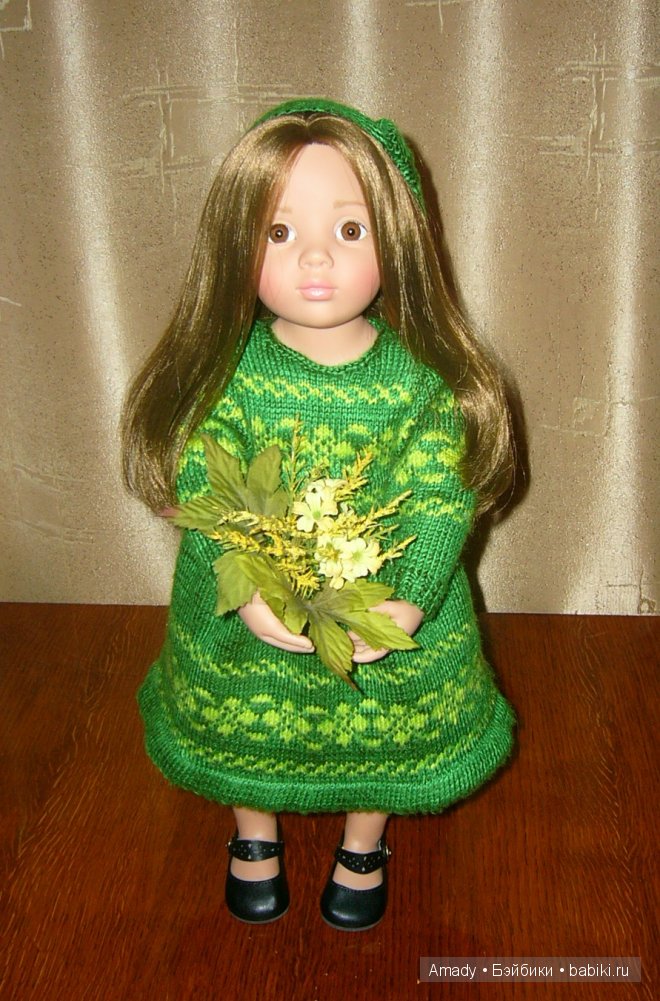 Зеленое платье с орнаментом для малышки Готс