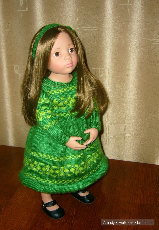 Зеленое платье с орнаментом для малышки Готс (фото 6)