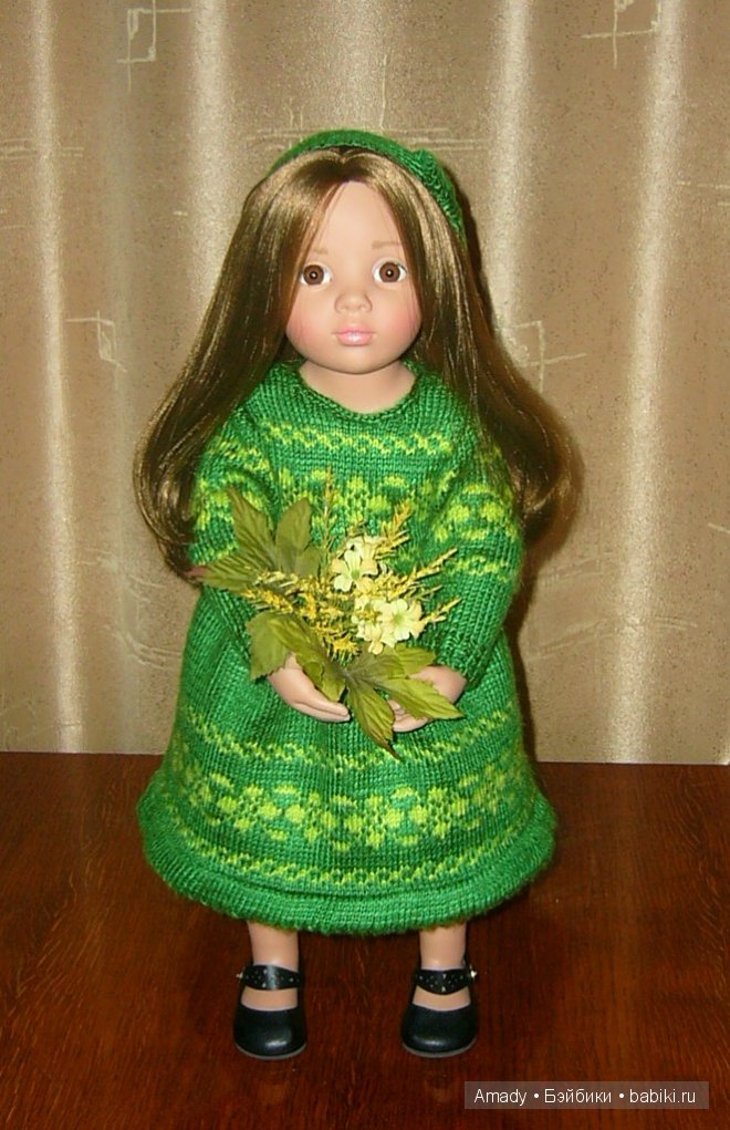 Зеленое платье с орнаментом для малышки Готс