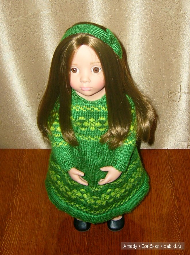 Зеленое платье с орнаментом для малышки Готс (фото 2)