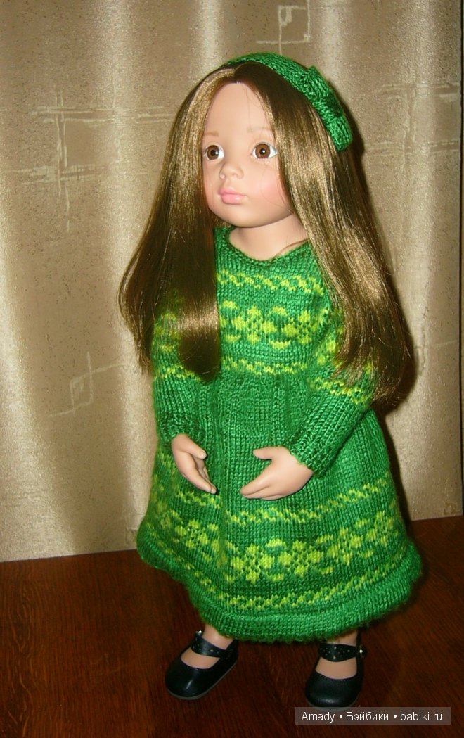 Зеленое платье с орнаментом для малышки Готс (фото 4)