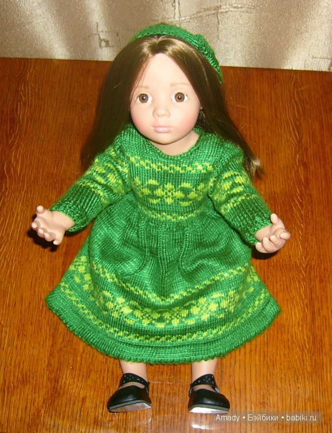 Зеленое платье с орнаментом для малышки Готс (фото 10)