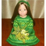 Зеленое платье с орнаментом для малышки Готс