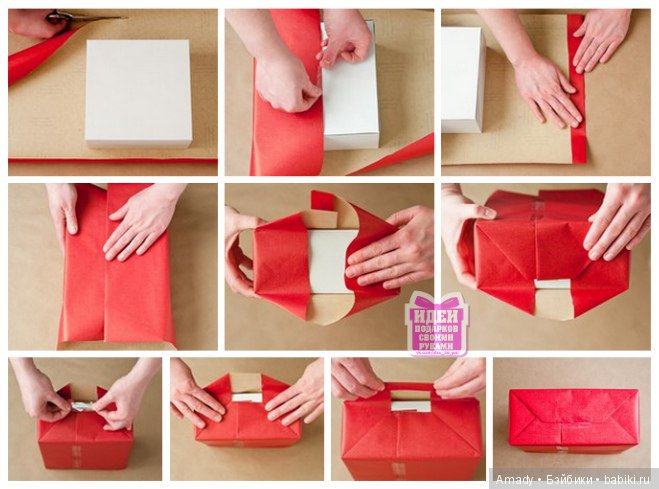 Как упаковать прямоугольный подарок по диагонали