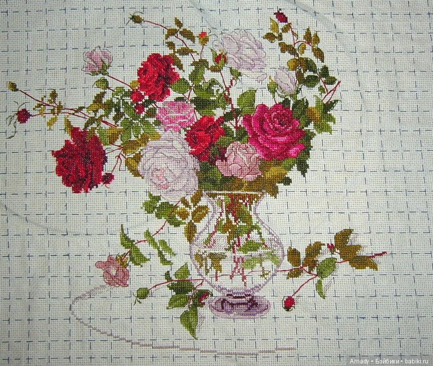 Мои цветочные вышивки — Вышивка крестиком (фото 7)