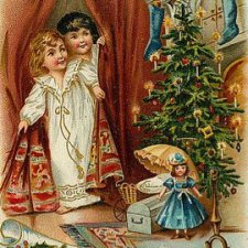 Старинные новогодние и рождественские открытки. Часть 1