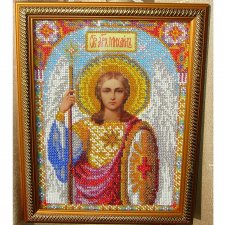 Вышитая бисером икона "Архангел Михаил"