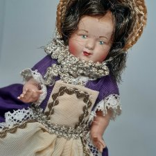 Миниатюрная куколка Petitcollin,9 см.Целлулоид