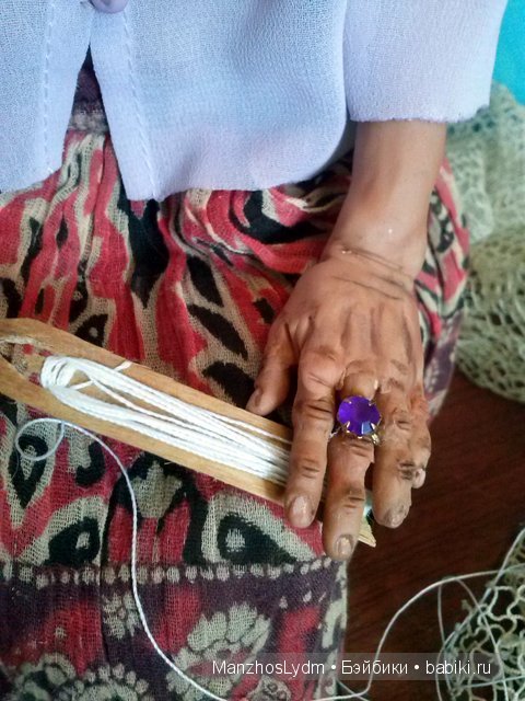 Авторская кукла Людмилы Манжос. Моя бабушка курит трубку