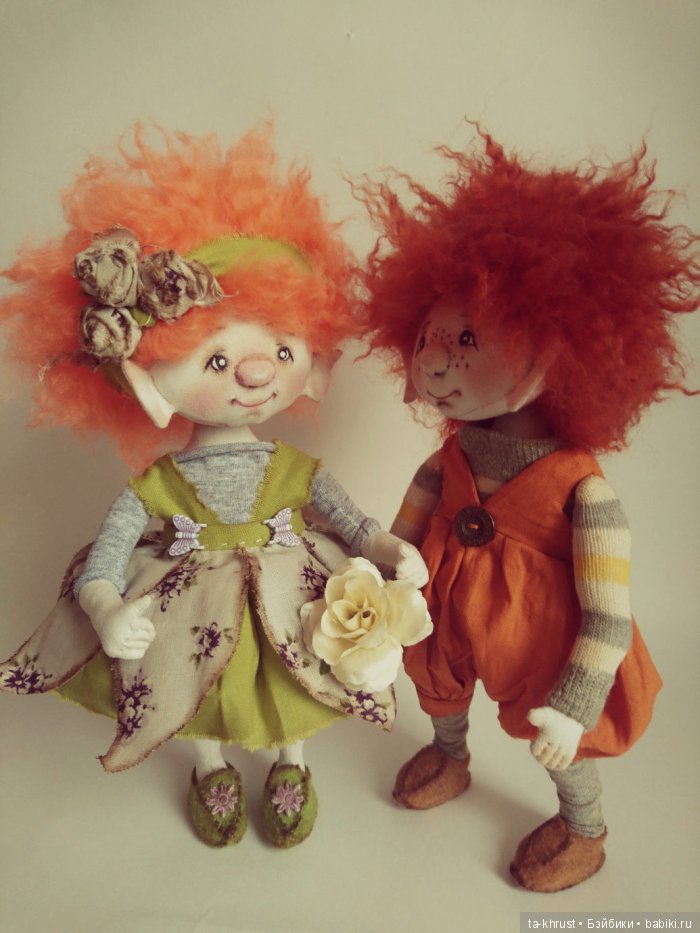 У моего Клепы появилась подружка. И вроде там ❤ Текстильные куклы (фото 5)