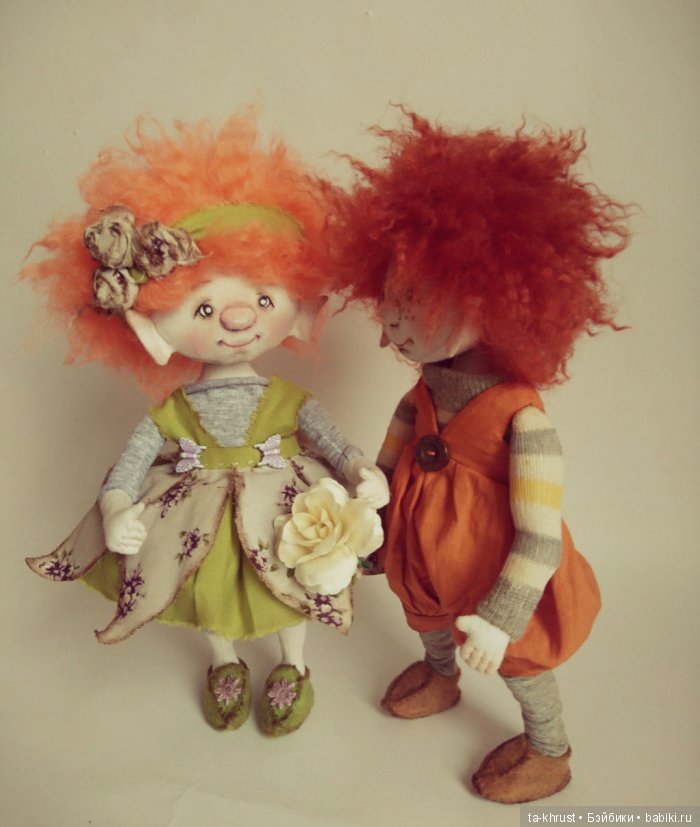 У моего Клепы появилась подружка. И вроде там ❤ Текстильные куклы (фото 4)