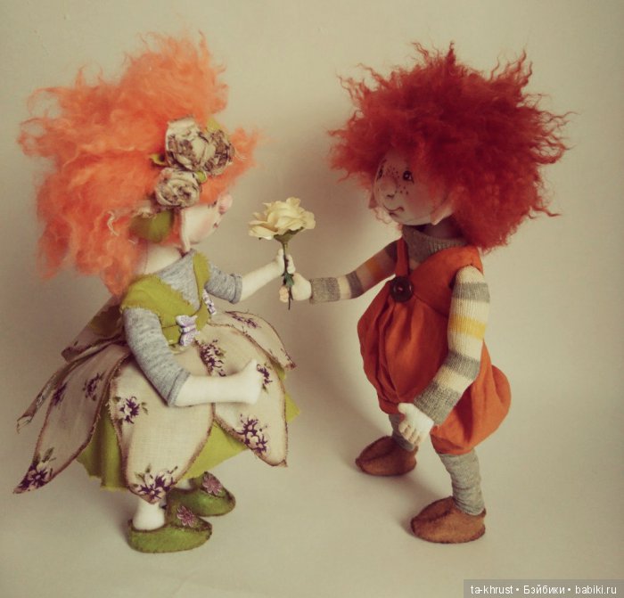 У моего Клепы появилась подружка. И вроде там ❤ Текстильные куклы (фото 2)