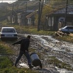 Ты, российская дорога,  Семь загибов на версту......