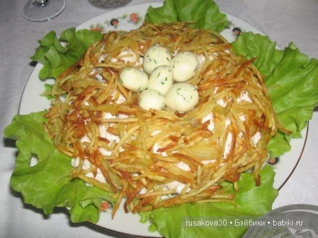 Салаты с фотографиями гнездо глухаря
