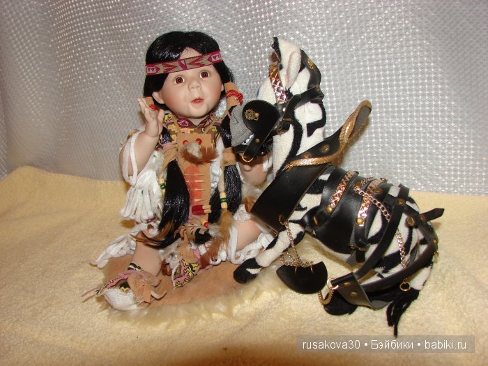 Песня о настоящем индейце, кукла из фарфора (фото 7)
