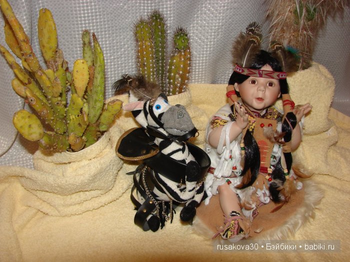 Песня о настоящем индейце, кукла из фарфора (фото 6)