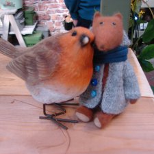 Символ английского Рождества и Нового года - малиновка (Robin).