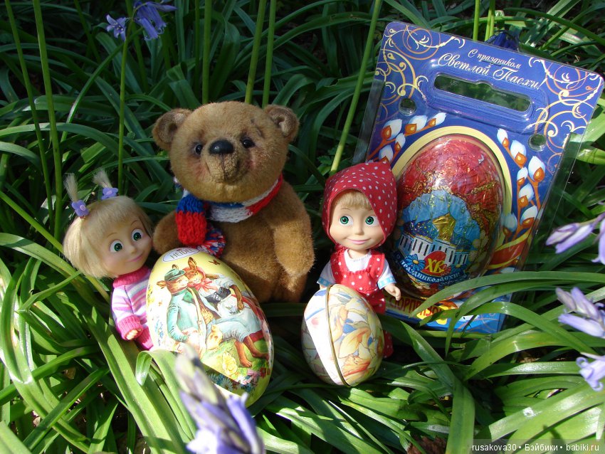 К Пасхе готовы — Куклы Маша и Медведь (Simba): Маша в кармашке