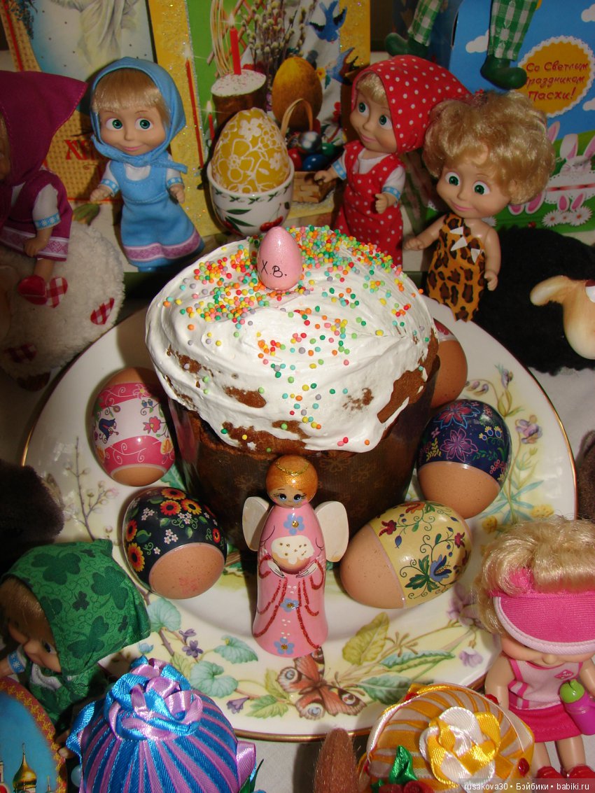 К Пасхе готовы — Куклы Маша и Медведь (Simba): Маша в кармашке