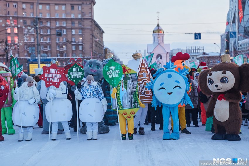 Новогодний парад Дедов Морозов и шоу ёлочных игрушек прошло в Новосибирске (фото 4)