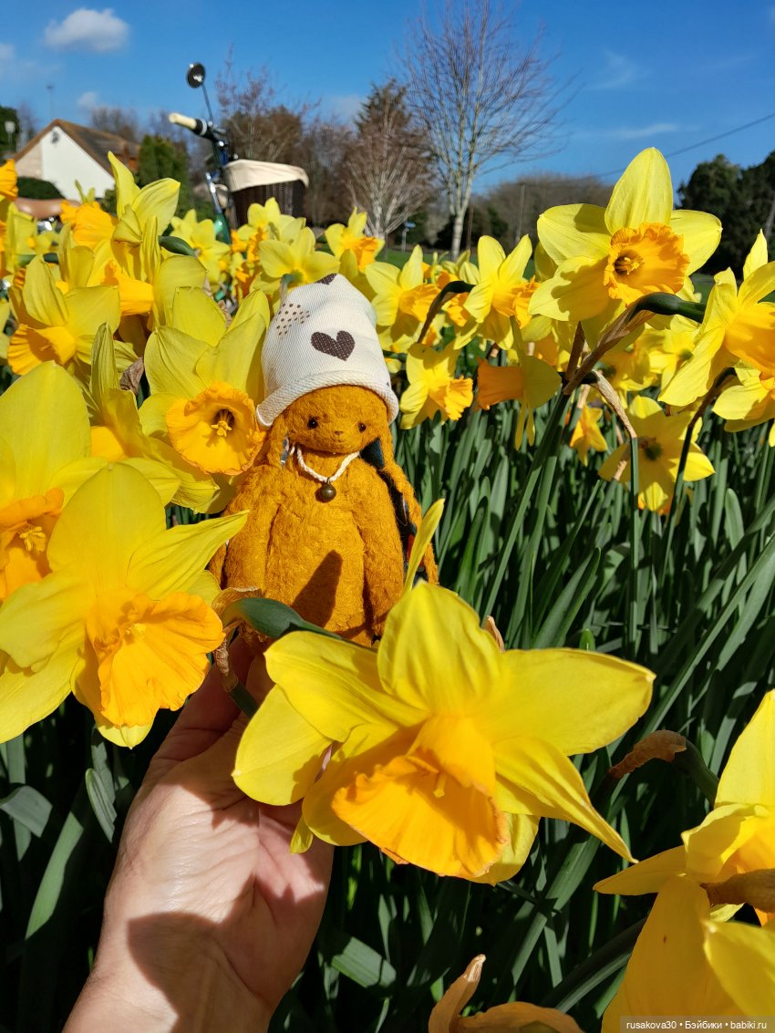 Заюшка Сашенька и весна — Авторские мишки Тедди и друзья: фото