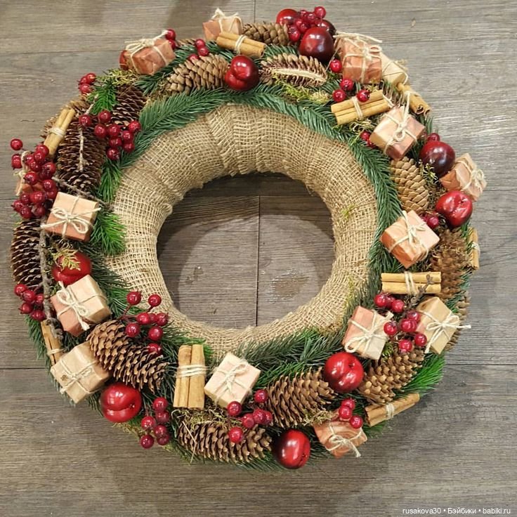 Рождественский венок — Авторские мишки Тедди и друзья: фото