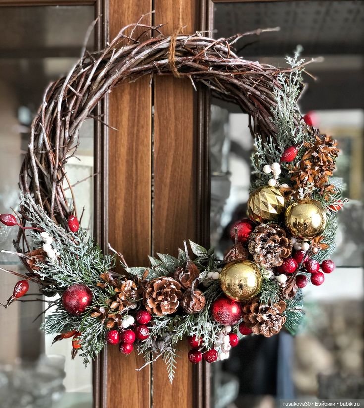 Рождественский венок — Авторские мишки Тедди и друзья: фото