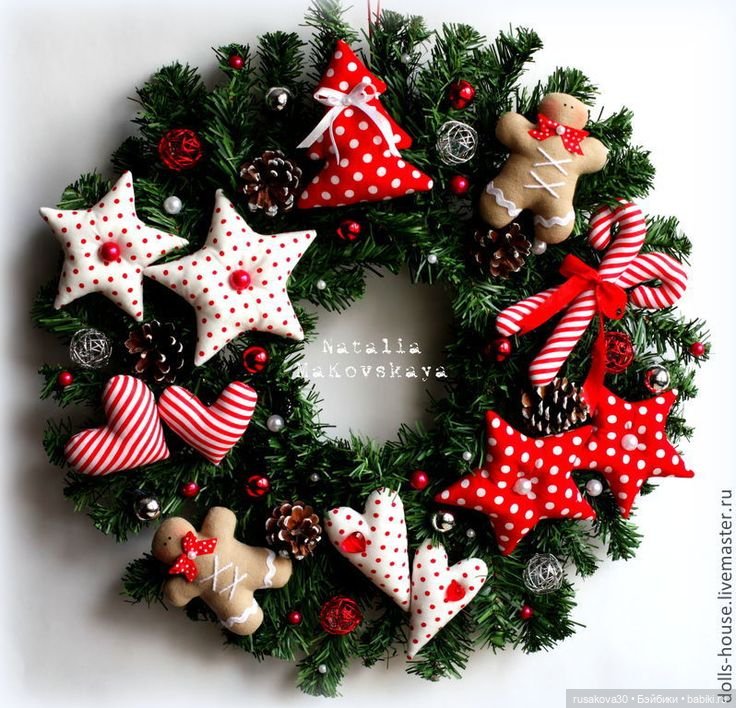 Рождественский венок — Авторские мишки Тедди и друзья: фото