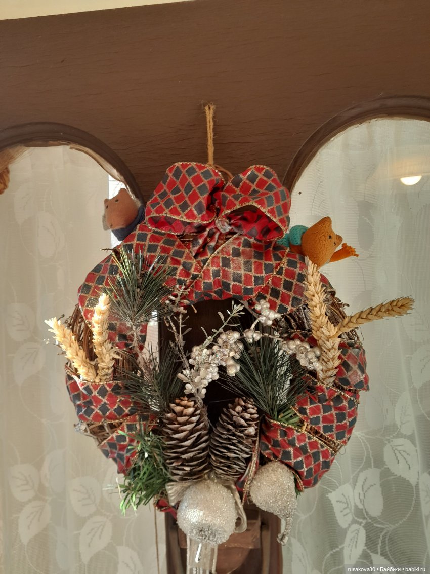 Рождественский венок — Авторские мишки Тедди и друзья: фото