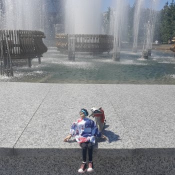 Прогулки с Руби и Енотиком.