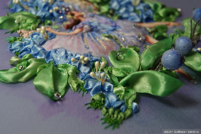 Фея Роса. Вышивка лентами, трапунто (фото 4)