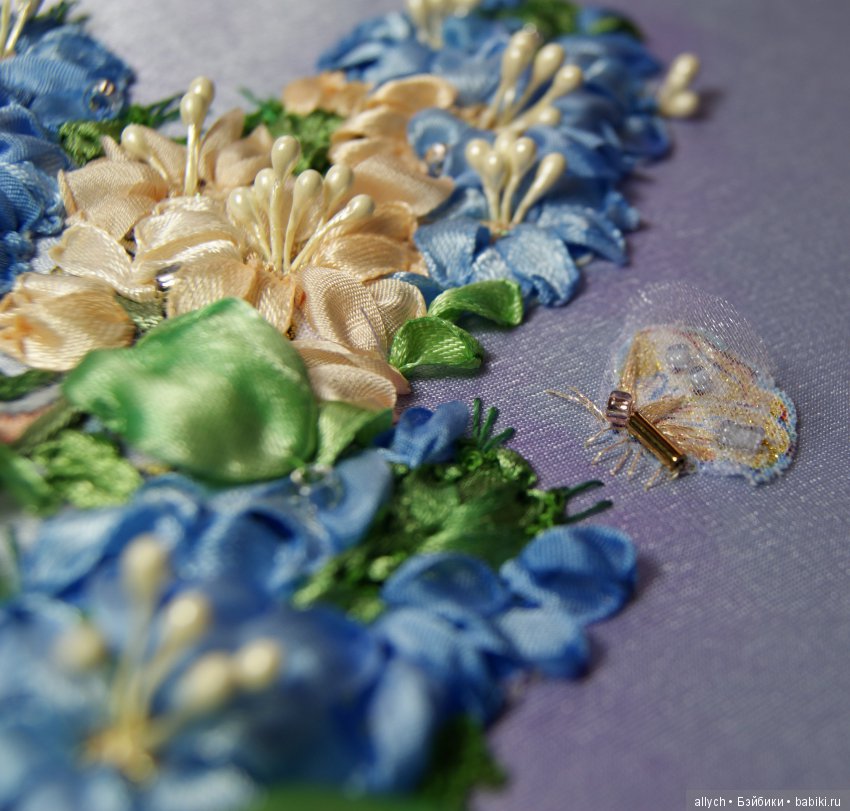 Фея Роса. Вышивка лентами, трапунто (фото 3)