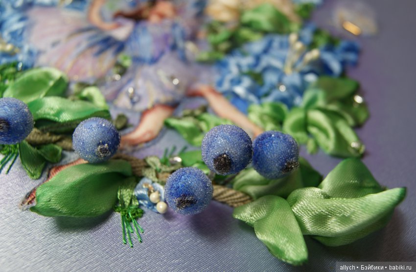 Фея Роса. Вышивка лентами, трапунто (фото 2)