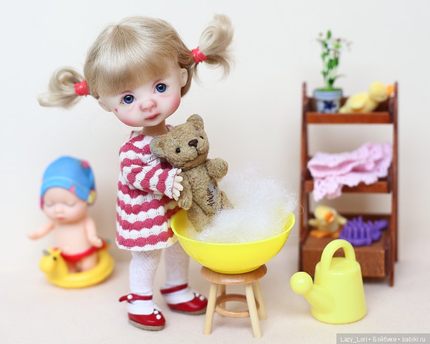 Мишку нужно искупать — Куклы Nikki Britt (Никки Бритт): авторские BJD (БЖД) (фото 5)