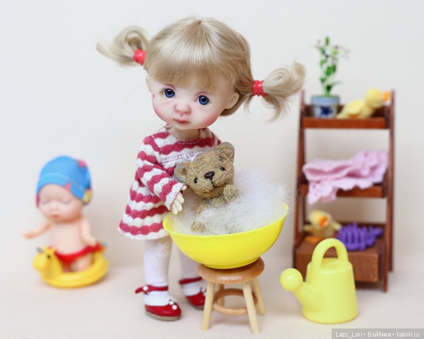 Мишку нужно искупать — Куклы Nikki Britt (Никки Бритт): авторские BJD (БЖД) (фото 4)