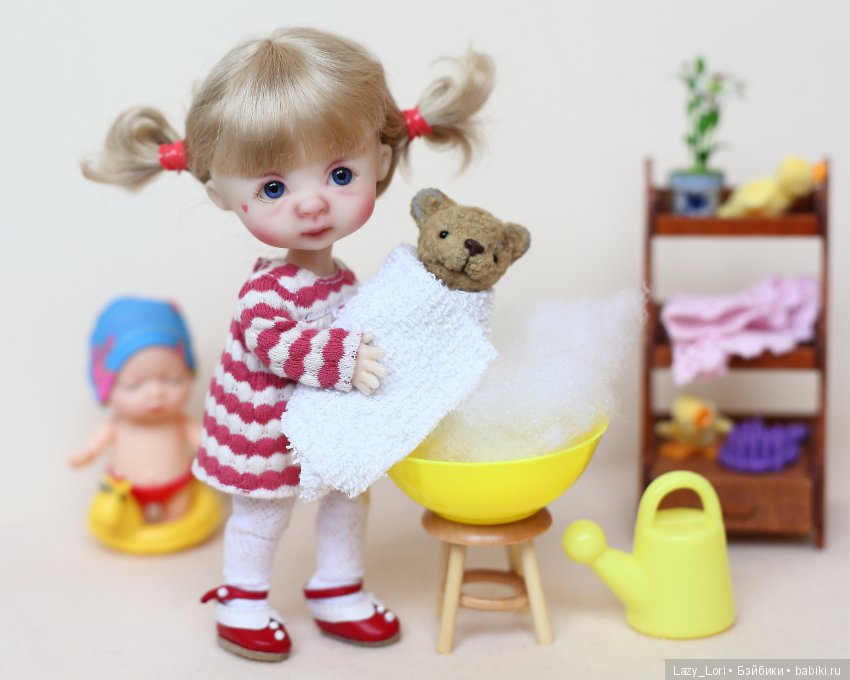 Мишку нужно искупать — Куклы Nikki Britt (Никки Бритт): авторские BJD (БЖД) (фото 6)