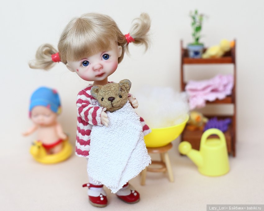 Мишку нужно искупать — Куклы Nikki Britt (Никки Бритт): авторские BJD (БЖД) (фото 8)