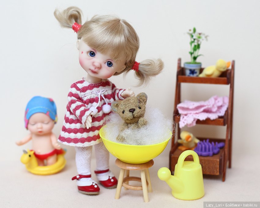 Мишку нужно искупать — Куклы Nikki Britt (Никки Бритт): авторские BJD (БЖД) (фото 3)