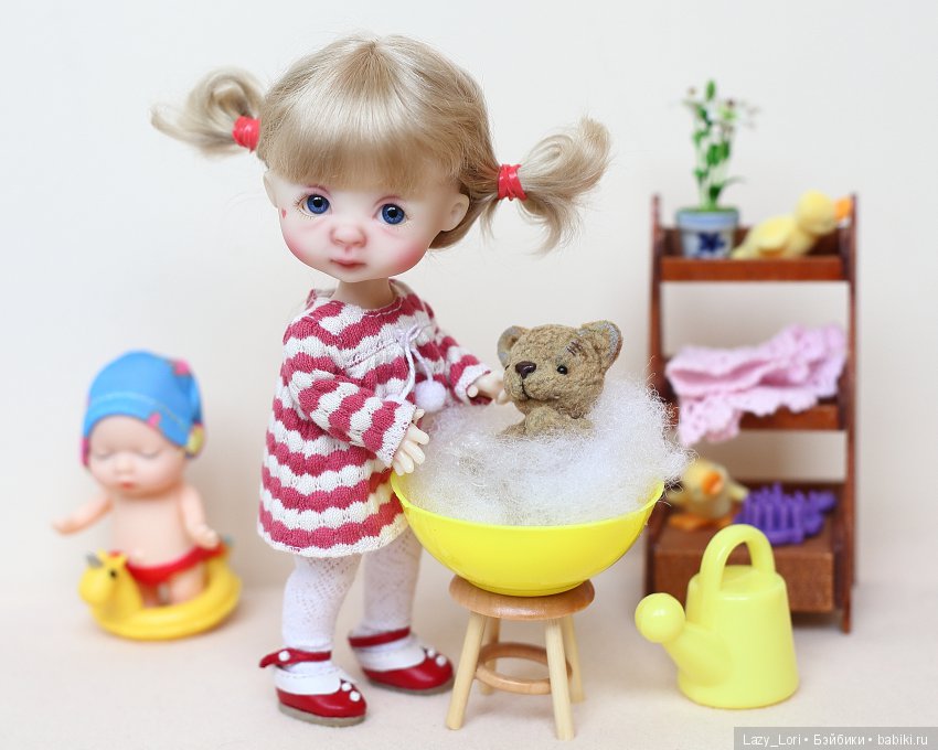 Мишку нужно искупать — Куклы Nikki Britt (Никки Бритт): авторские BJD (БЖД) (фото 2)